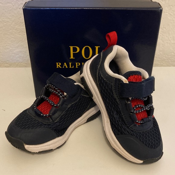 Polo by Ralph Lauren Kids Dark Blue and Red Sneakers - Picture 2 of 6